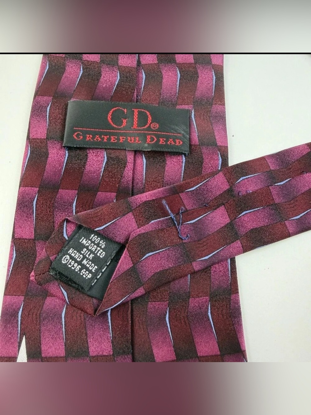 Grateful Dead Black Maroon Silk Tie Jahrhunderthal Hall 17th Set Necktie - Picture 4 of 9